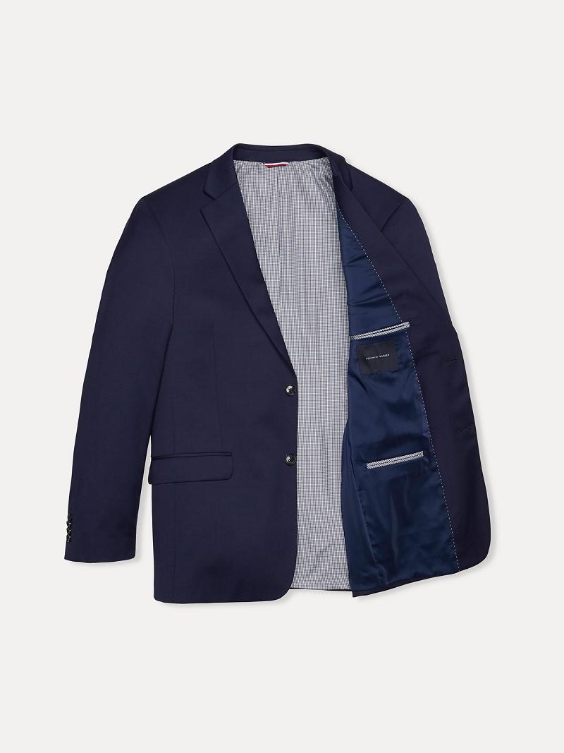 Férfi Tommy Hilfiger Regular fit essential twill Blézerek Sötétkék | HU 1262NWY